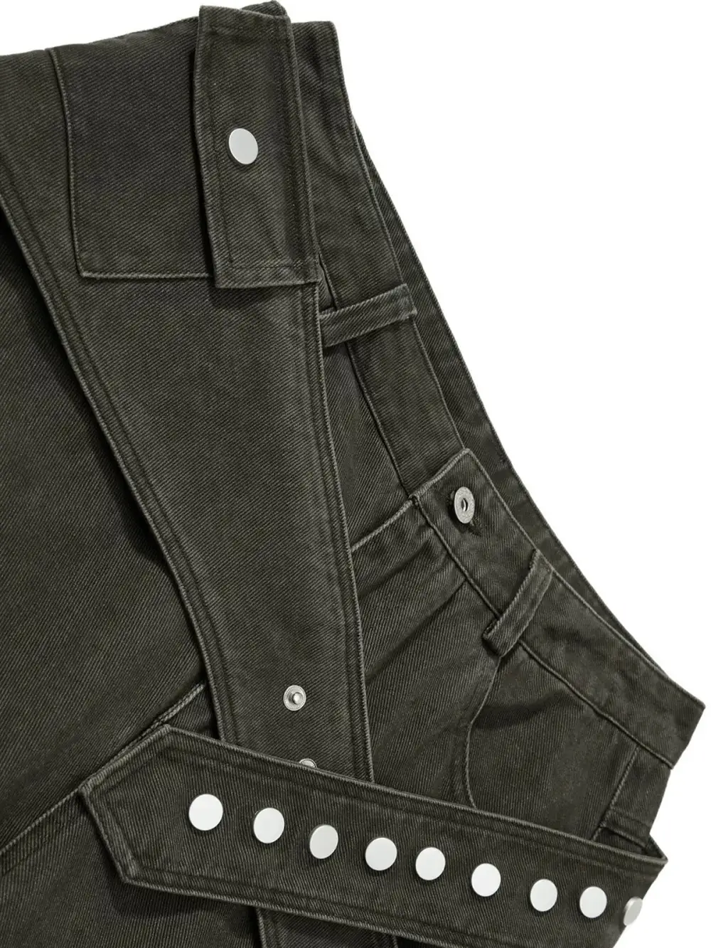 Wide-Leg Folded-Waist  Pants