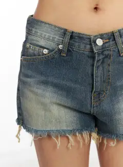 Regular-Fit Vintage Denim Shorts