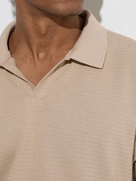 Beige Classic Short Sleeve Polo Shirt
