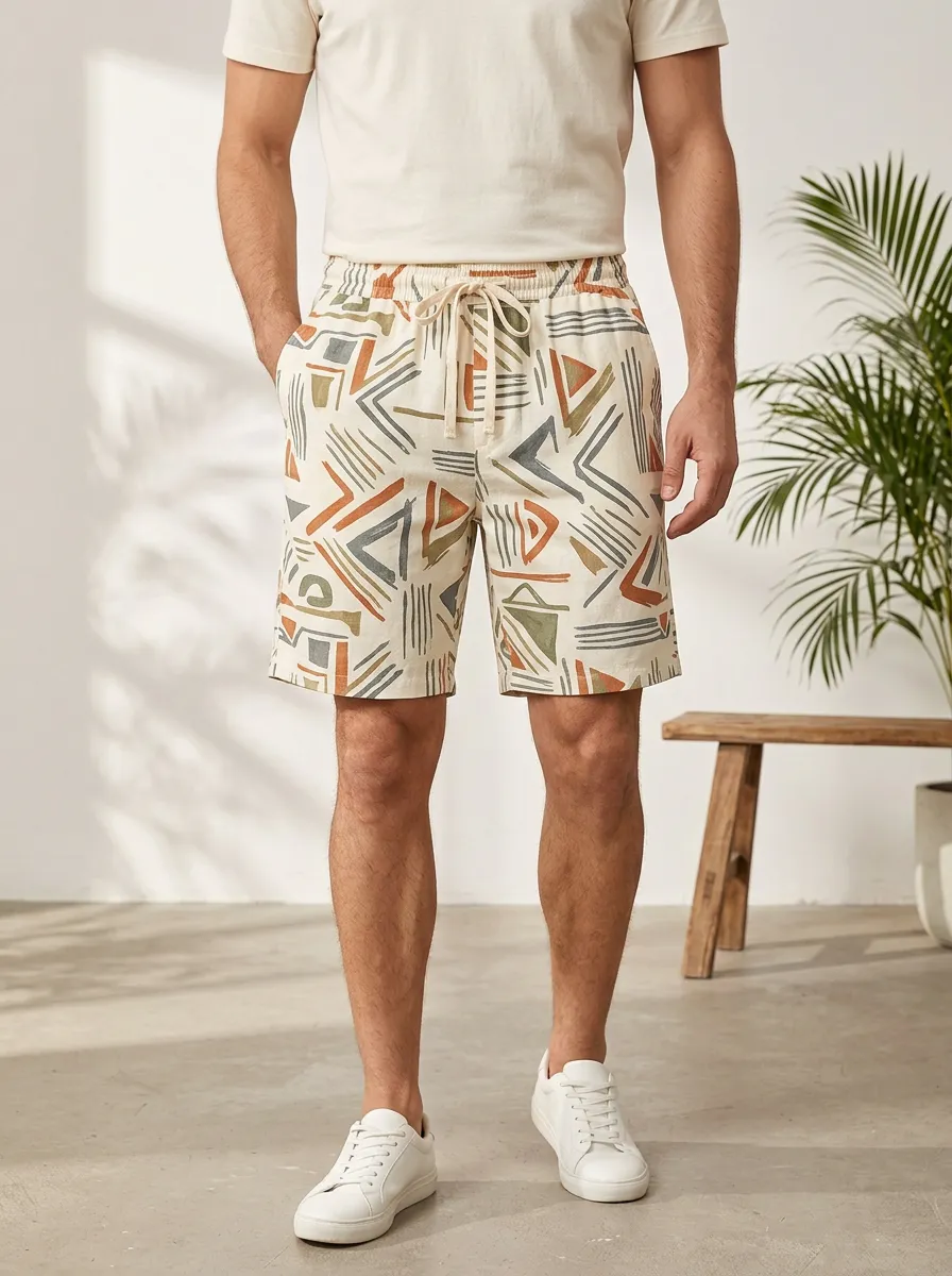 Men's Boho Geometric Graphic Printed Shorts