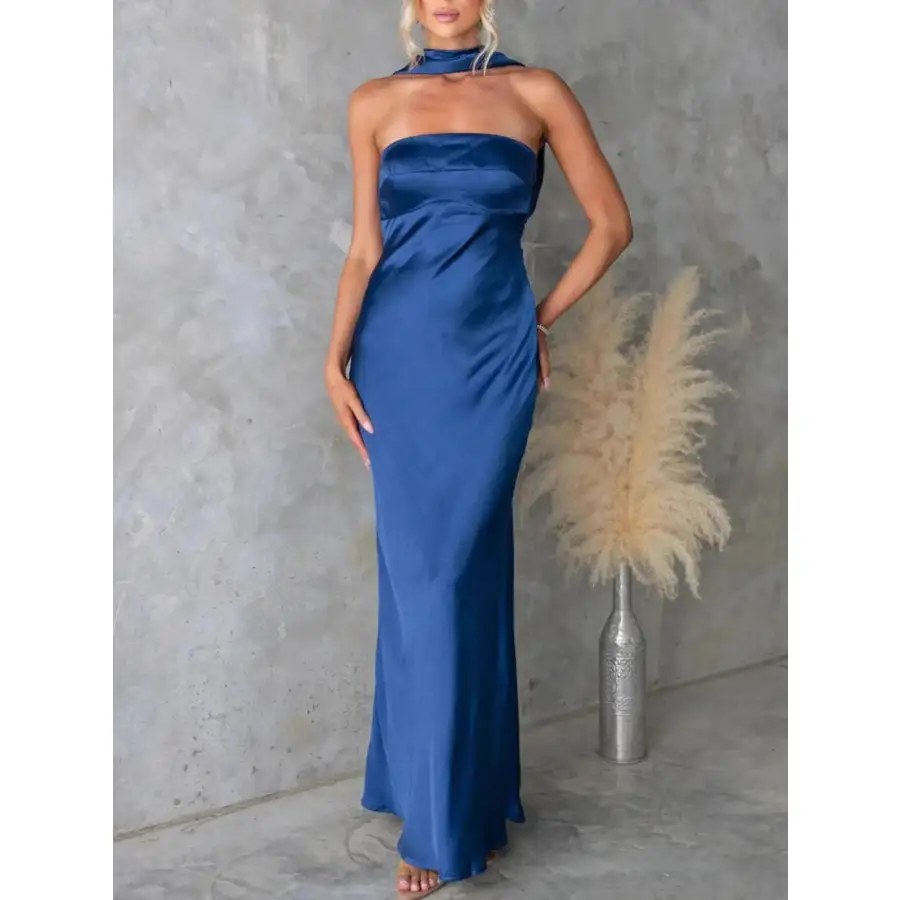 Satin Tube Maxi Dress