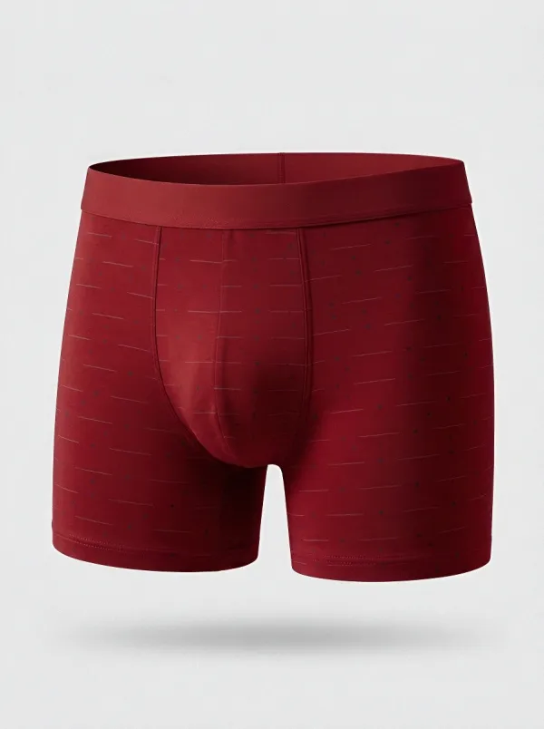 Men's Minimalist Grey Dotted Stripe Printed Boxer Briefs