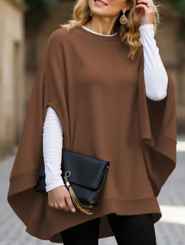Loose Batwing Sleeve Knitted Top