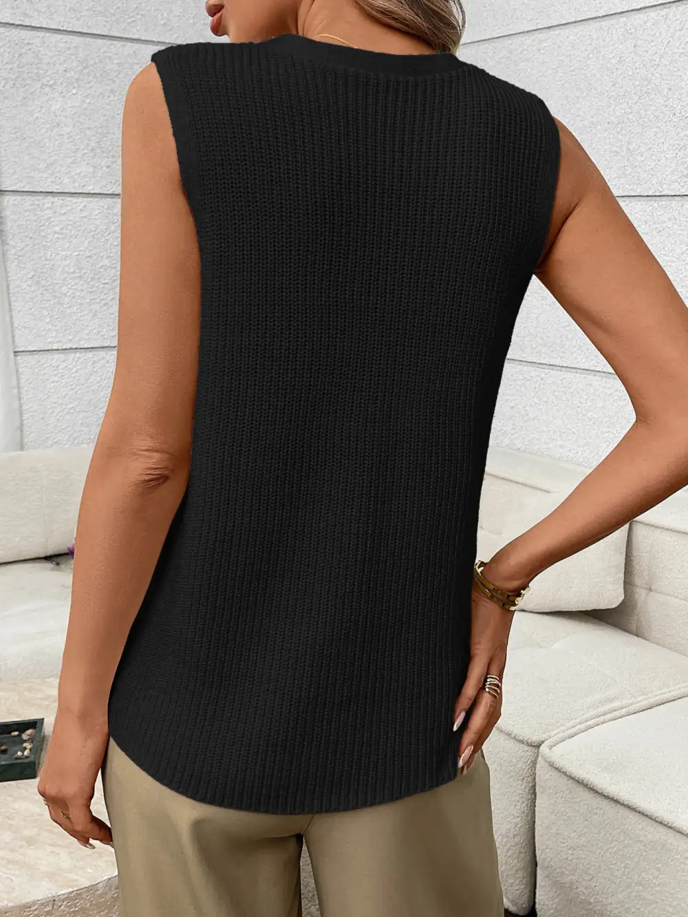 Button Down Knit Sweater Vest