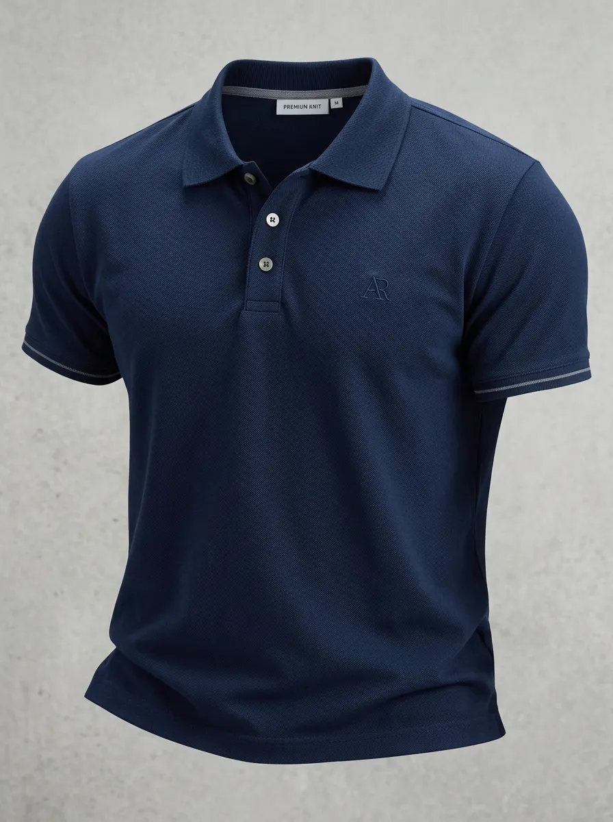 Embroidered-Detail Men's Polo Shirt