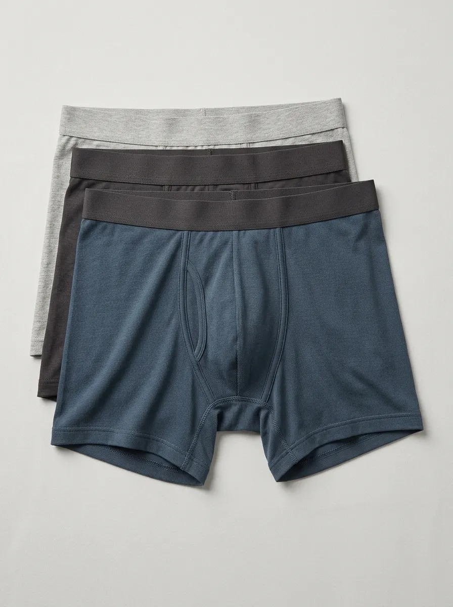 Men's Solid Color Minimalist Cotton Boxer Briefs
