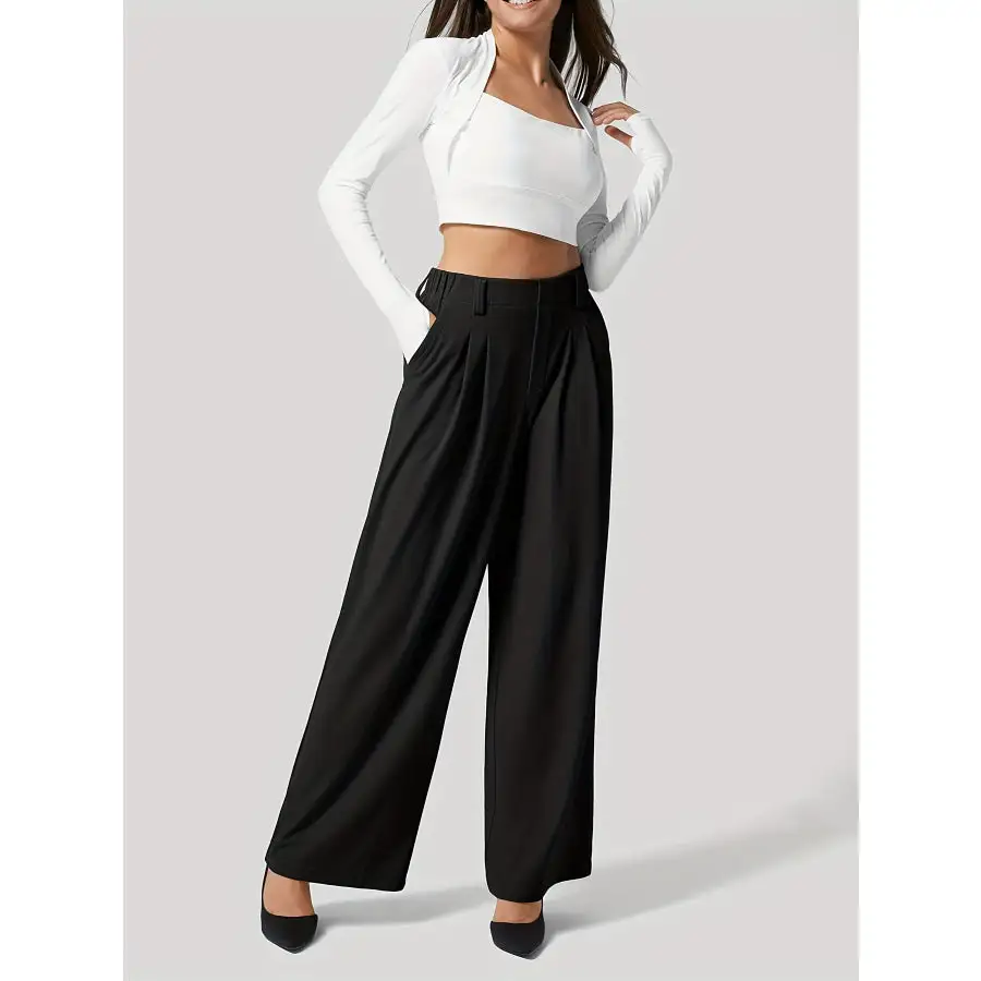 Relaxed Wide Leg Pants with Pockets