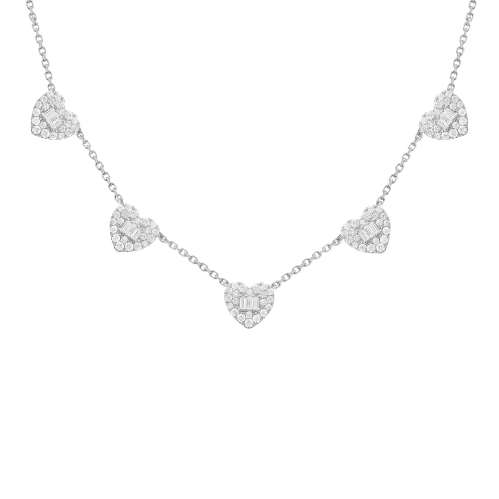 Classic Curved Heart Diamond Necklace