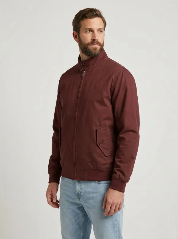 Men's Olive Green Minimalist Embroidered Harrington Jacket