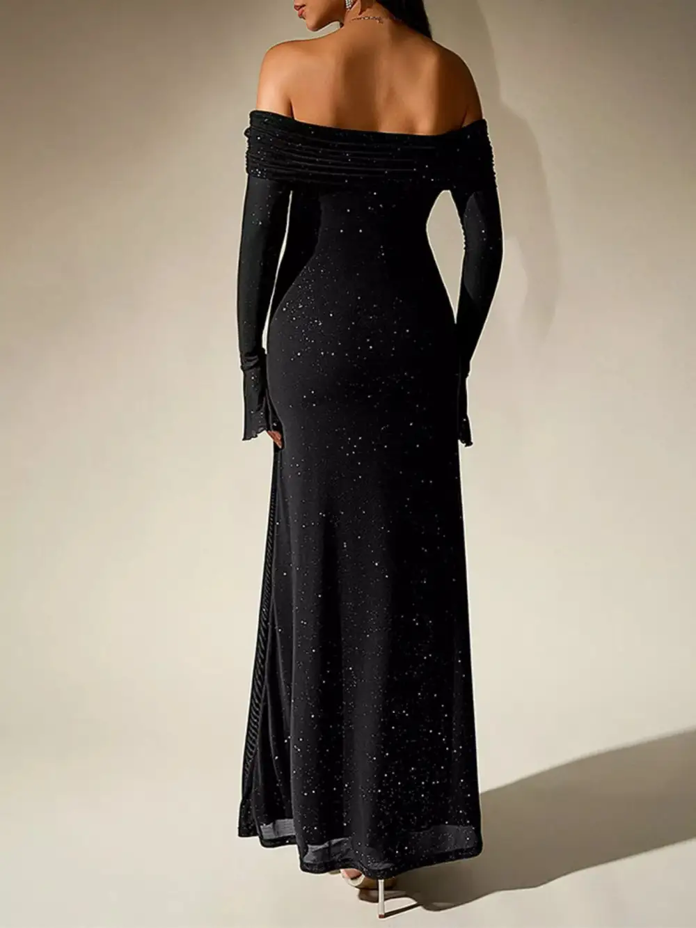 Relaxed Shape Glitter Maxi Dress