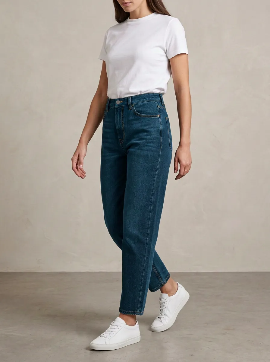 Relaxed High-Rise Washed Denim Jeans