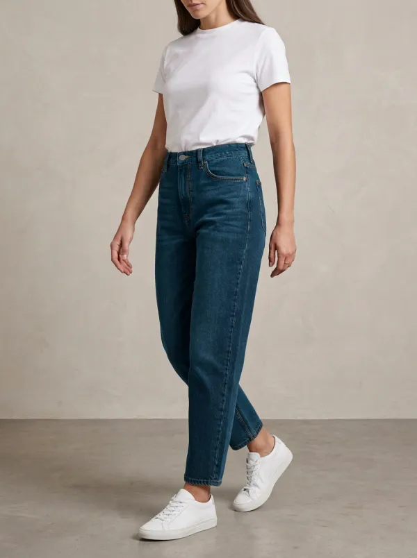 Relaxed High-Rise Washed Denim Jeans