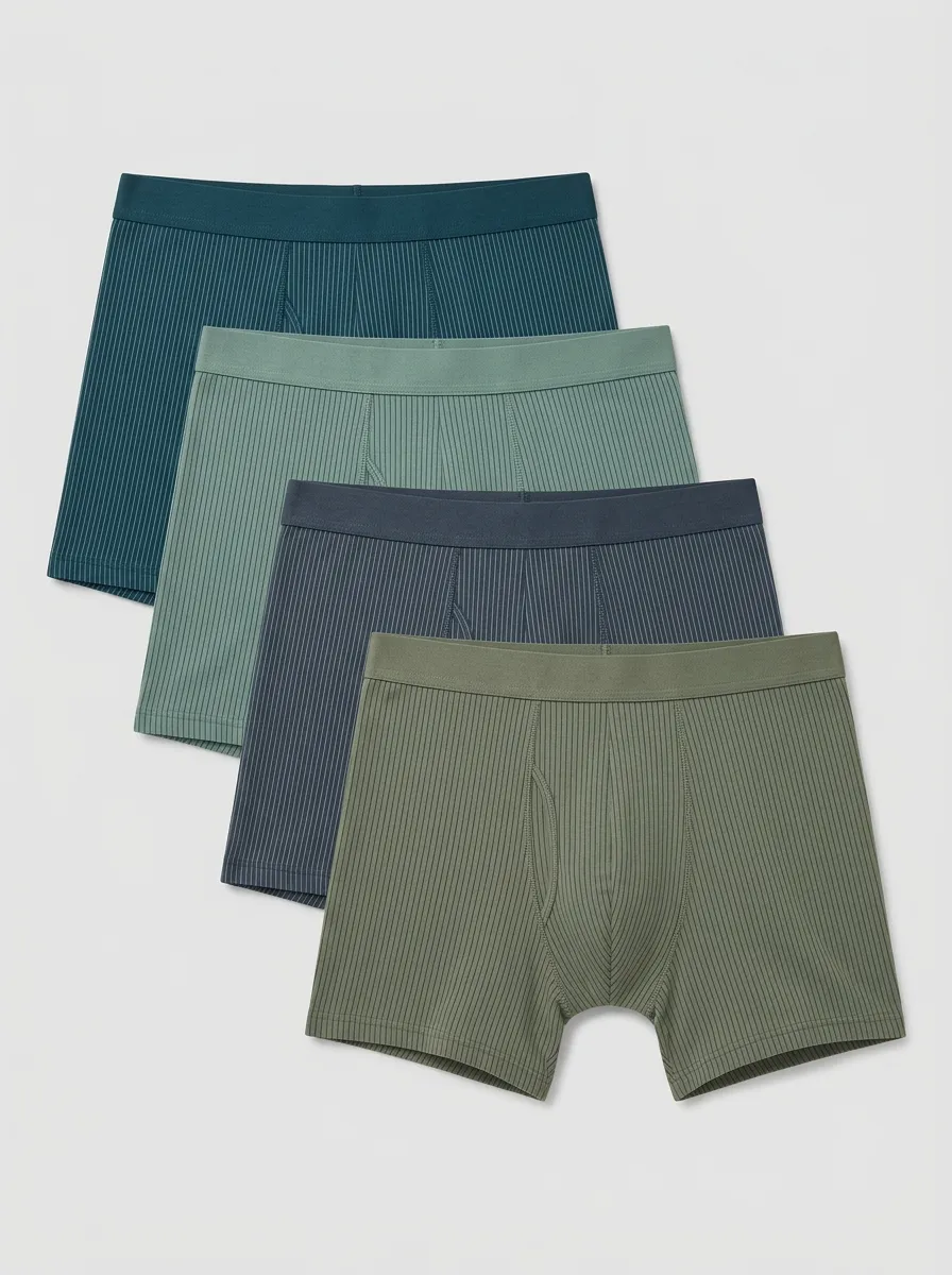 Men's Ribbed Contoured-Pouch 4-Pack Boxer Briefs