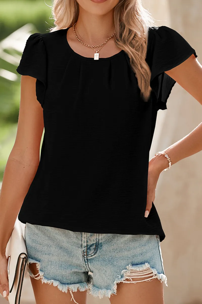Pleated Textured Blouse