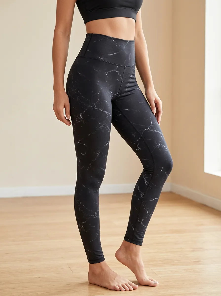 Marble Pattern Printed Leggings