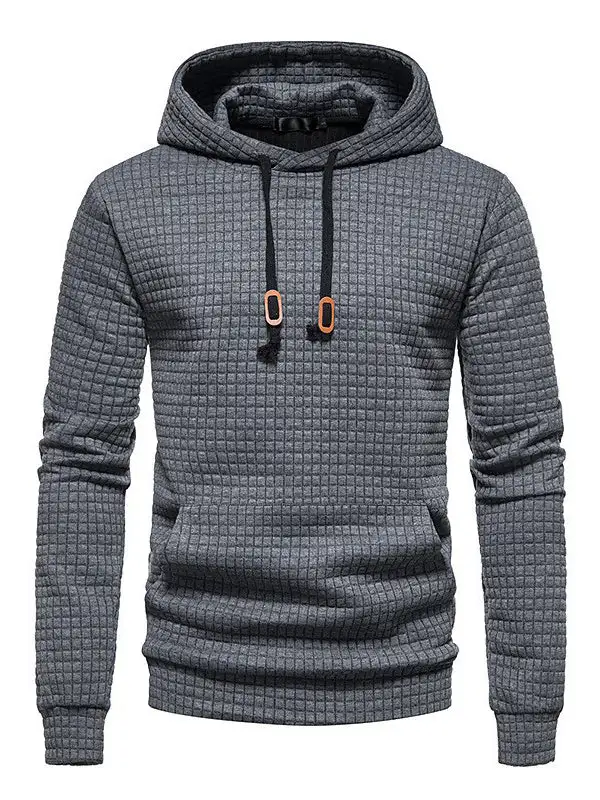 Men's Waffle-Knit Long-Sleeve Hoodie