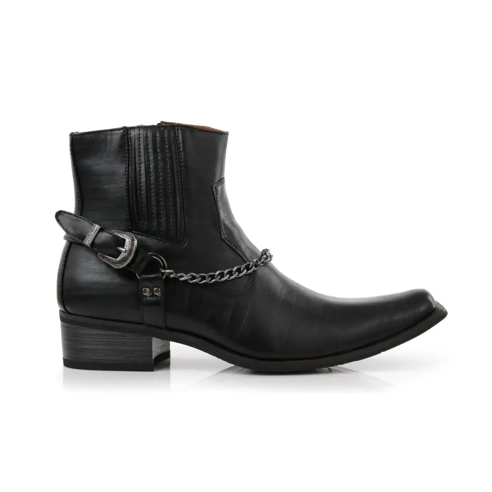 Suede Faux-Leather Pointed-Toe Chelsea Boots