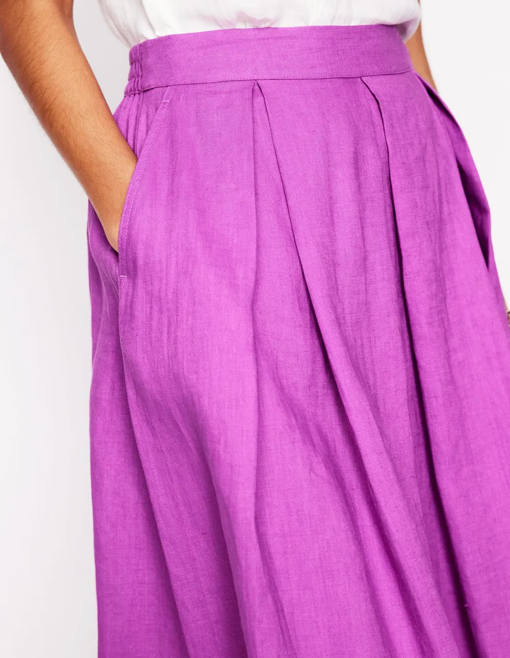 Verity Linen Midi Skirt -Foxglove Purple