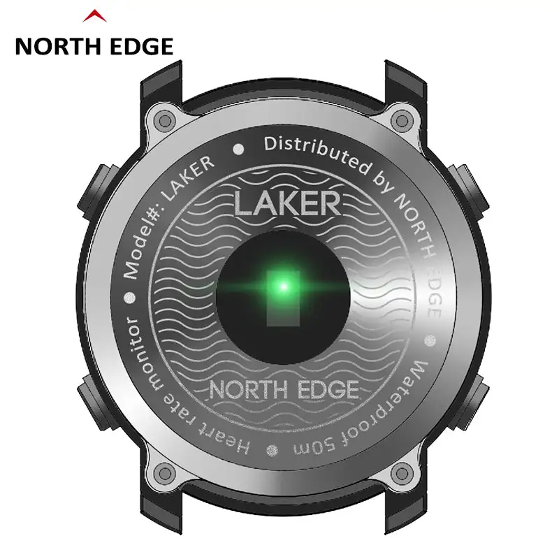 North Edge Black digital smart watch waterproof LAKER