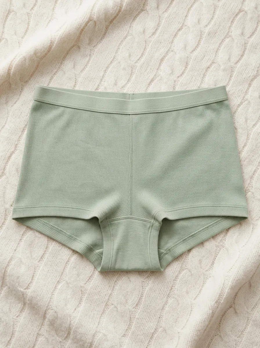 Women's Modern Ribbed Cotton Boyshort Panties