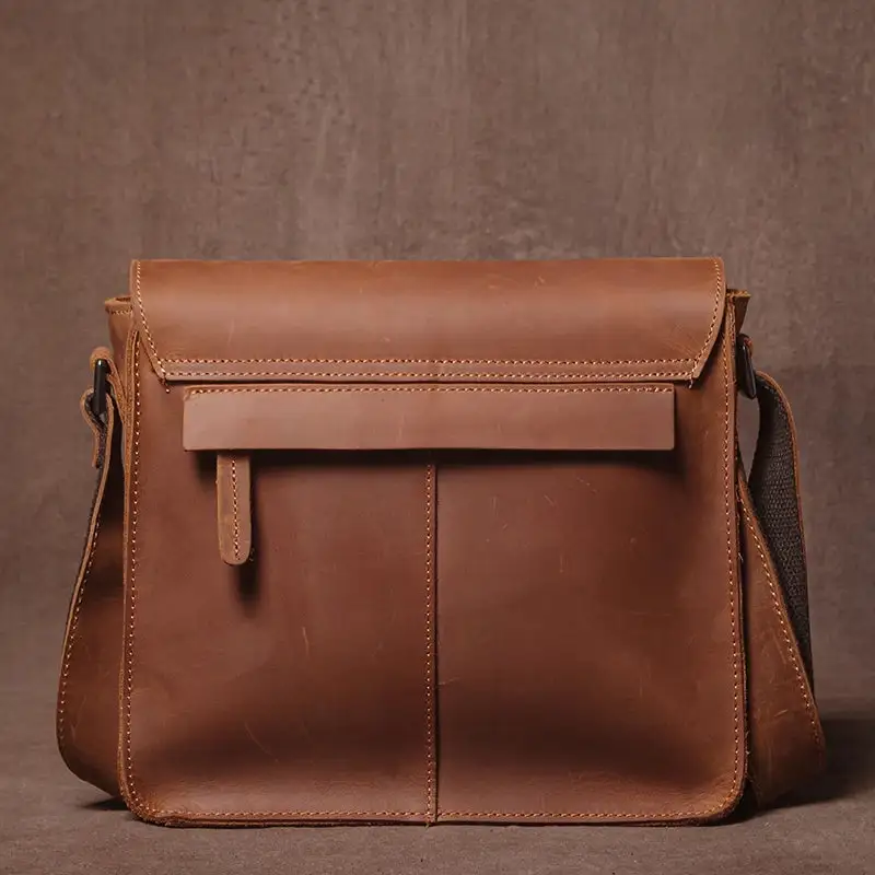 Vintage Genuine Leather Satchel Bag – Unisex Structured Work & Travel Bag