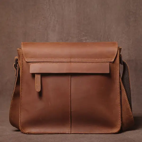 Vintage Genuine Leather Satchel Bag – Unisex Structured Work & Travel Bag