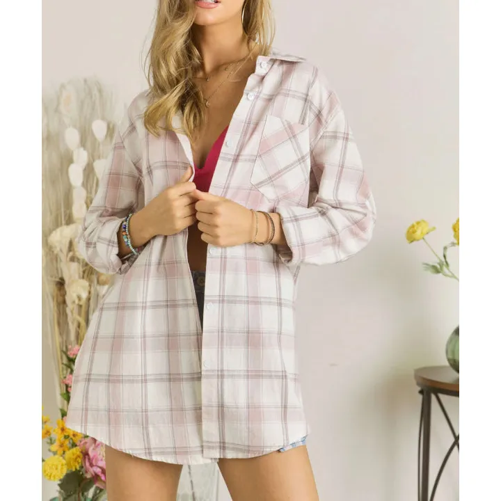 Adora Utton Down Plaid Shirt