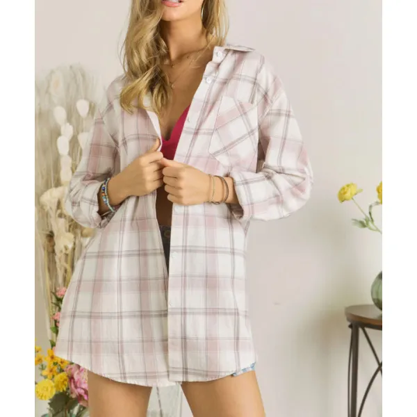 Adora Utton Down Plaid Shirt