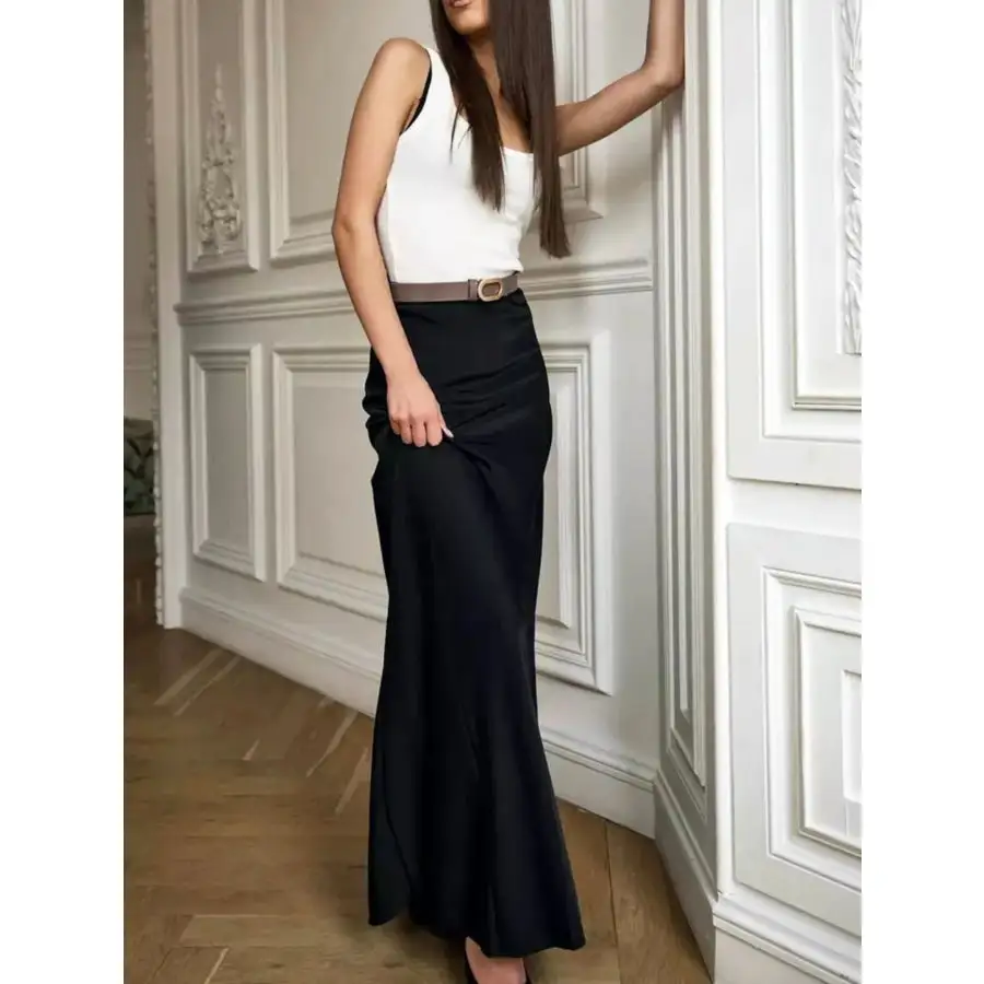 Classic High Waisted Maxi Skirt