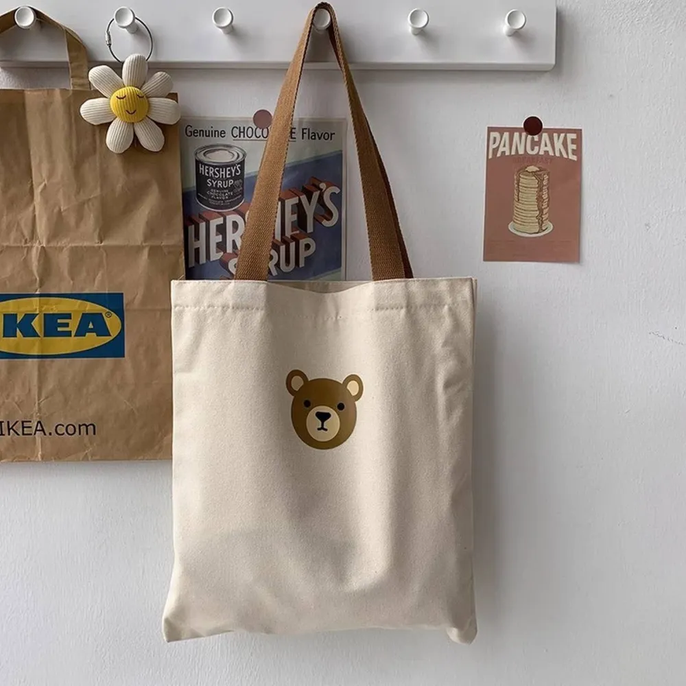 Textured Canvas Printed Tote Bag
