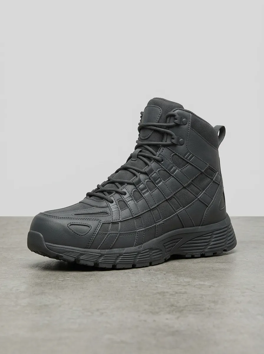 Men's Grid-Pattern Technical High-Top Work Boots