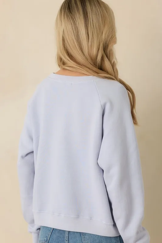 Light Blue Raglan Ski Sweatshirt