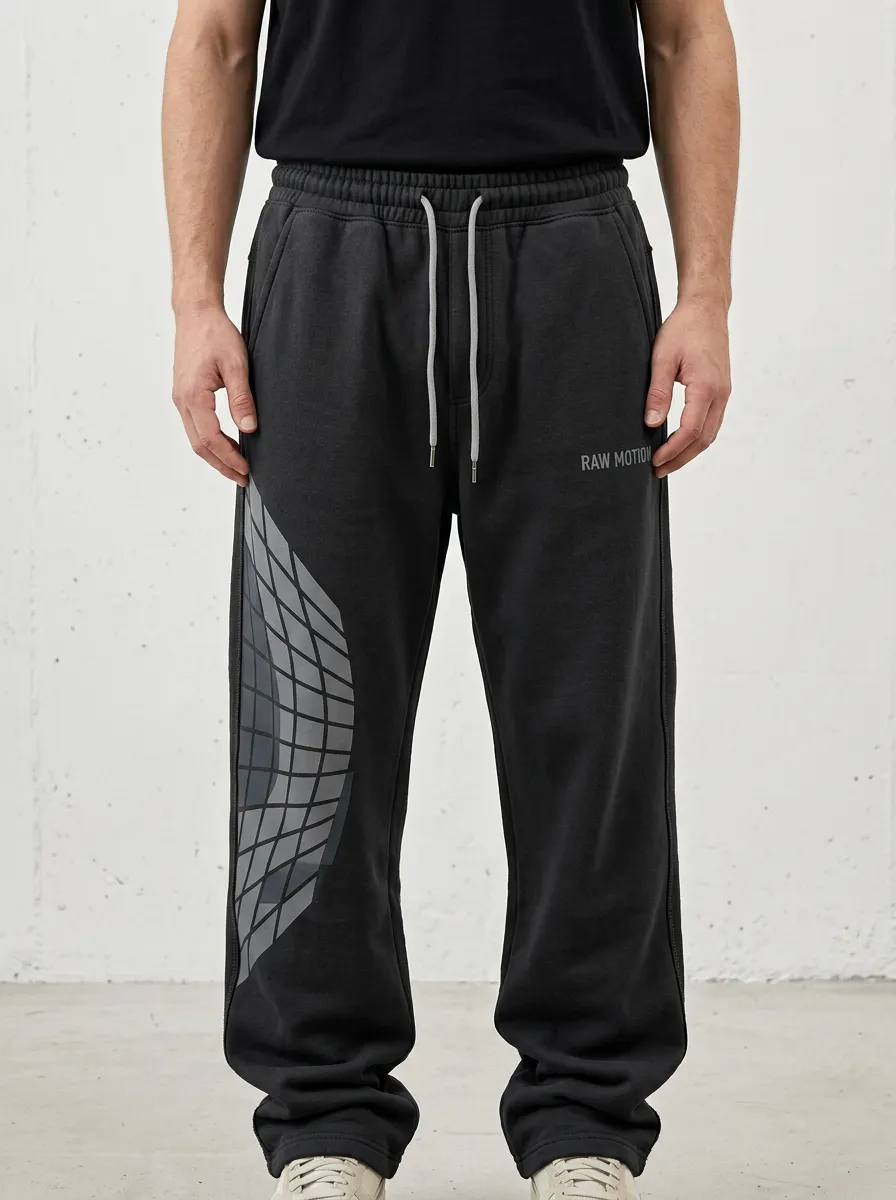 Sweatpants Geometric Grid Men's Sweatpants