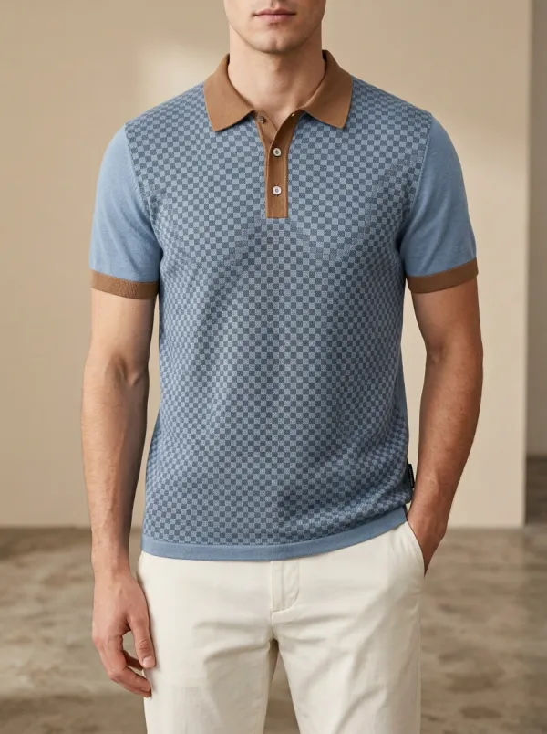 Refined Checkered Men's Polo Shirt