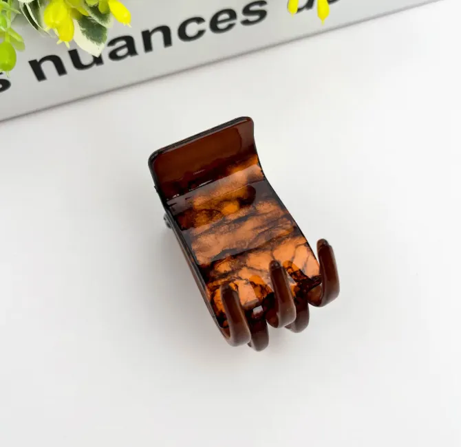 Rectangle Watercolor Print Hair Claw Clip