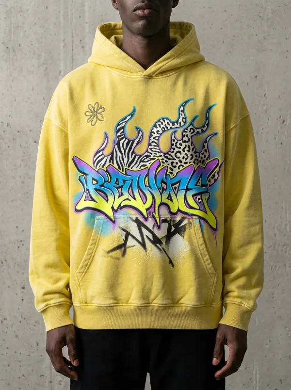 Unisex Urban Streetwear Graffiti Animal-Graphic Hoodie