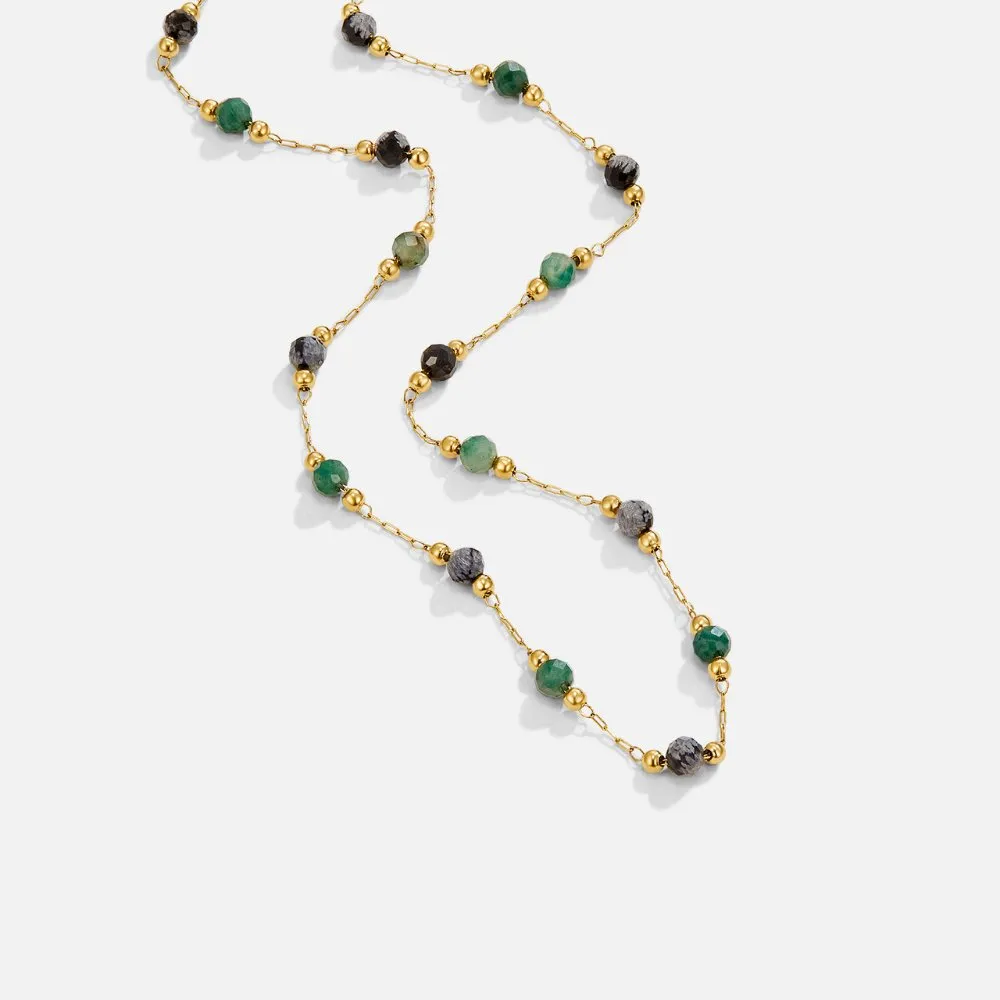 Tarnish-Resistant Stone Bead Necklace