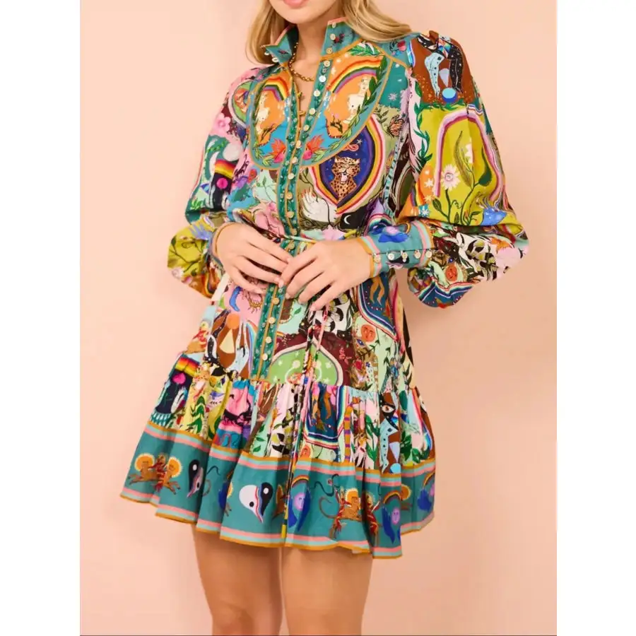 Long Sleeve Mini Dress with Belt