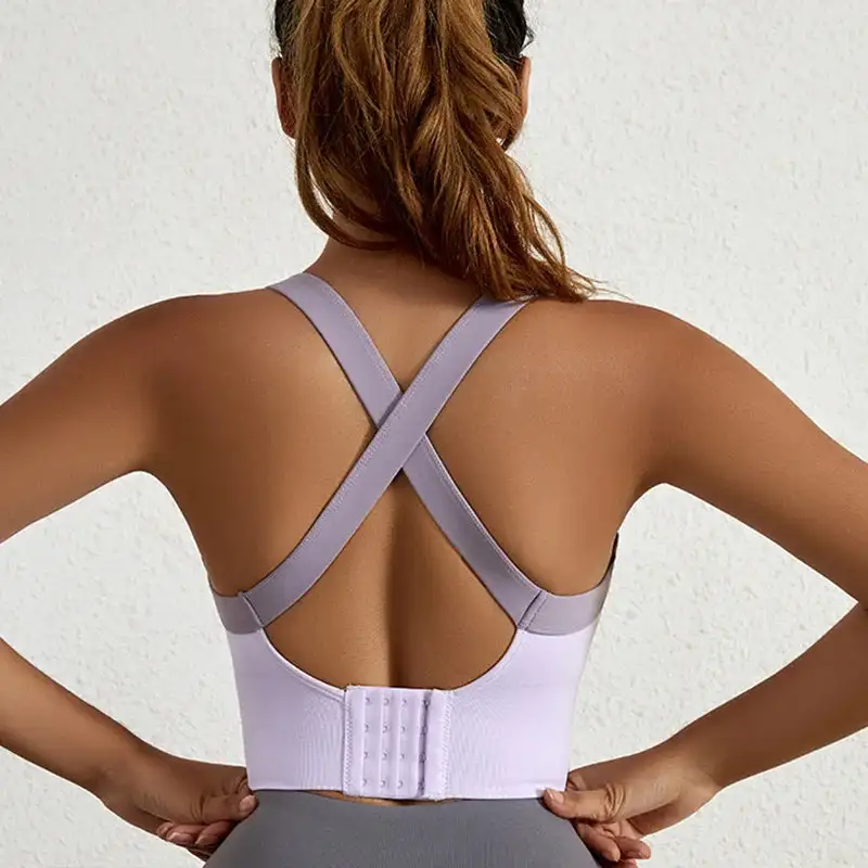 Strappy-Back Sports Bra with Secure Closure