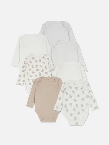 0-36mths | 7pk Long Sleeve Bodysuits