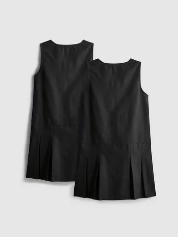 3-7yrs | 2pk Pleated Pinafore School Dresses