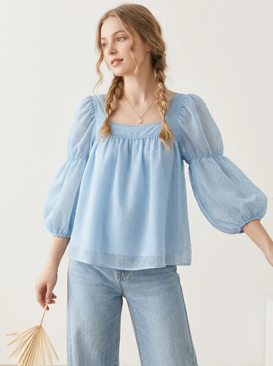 Classic Everyday Women's Puff-Sleeve Blouse