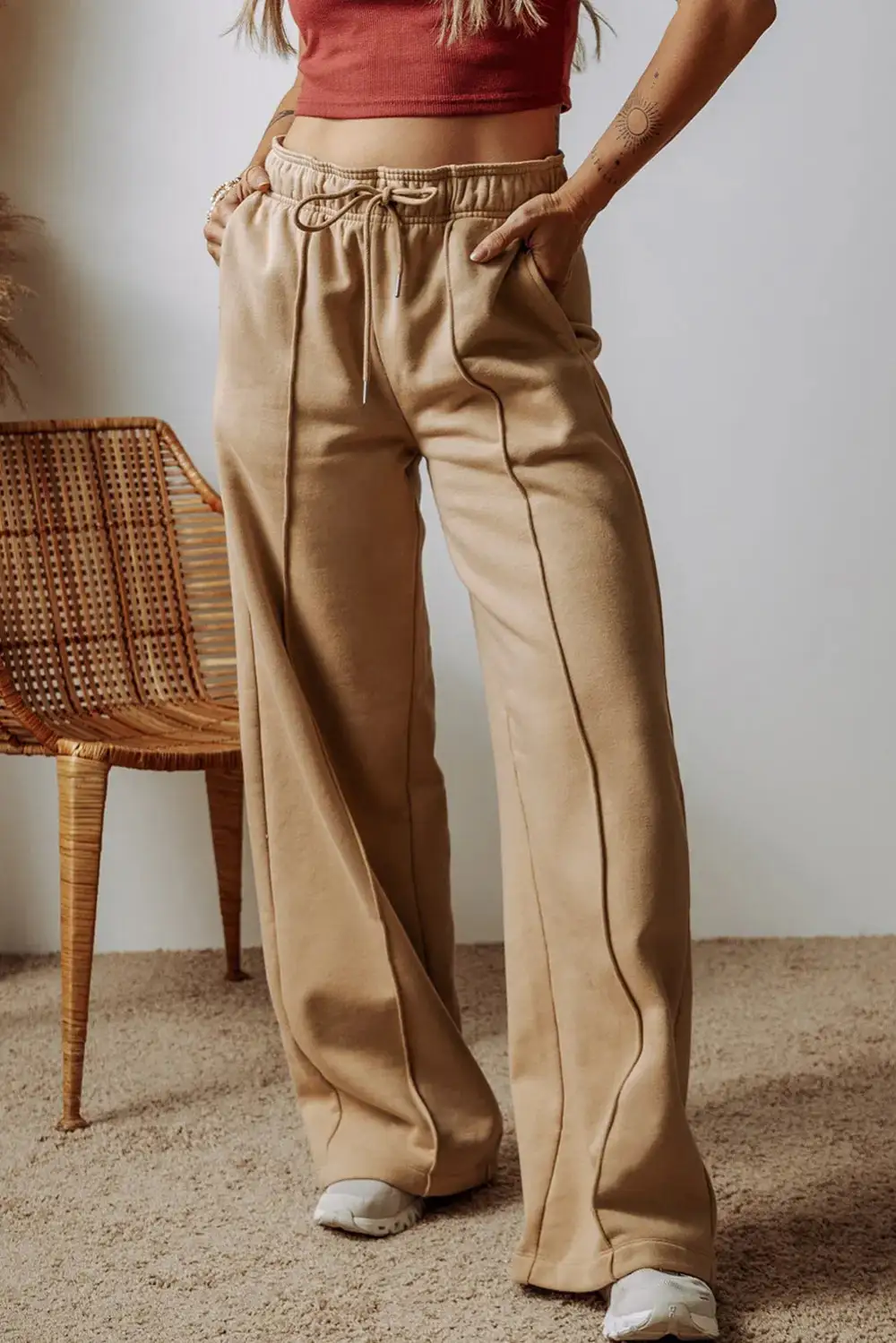 Drawstring Pocketed Trousers