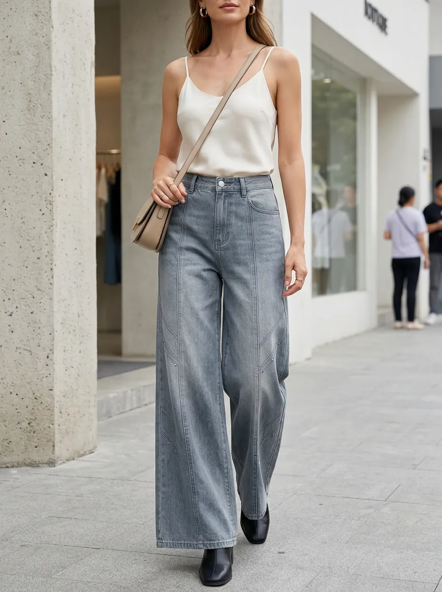 Women's Wide Leg Casual Denim Jeans