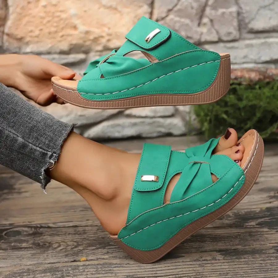 Fresh Open Toe Wedge Sandals