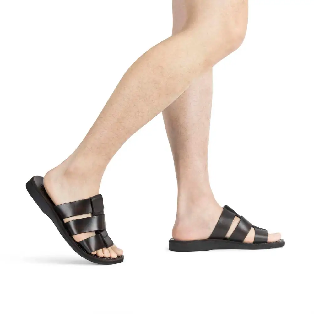 Relaxed Leather Double Strap Sandals