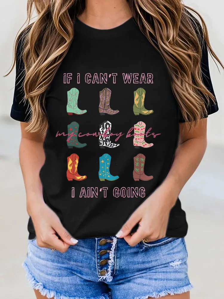 Funny Printed Round-Neck Cotton T-Shirts