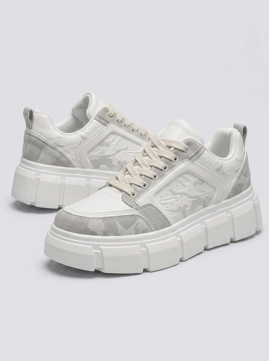 Men's Board Ready Casual Streetwear Camo Patterned Minimal Skate Shoes