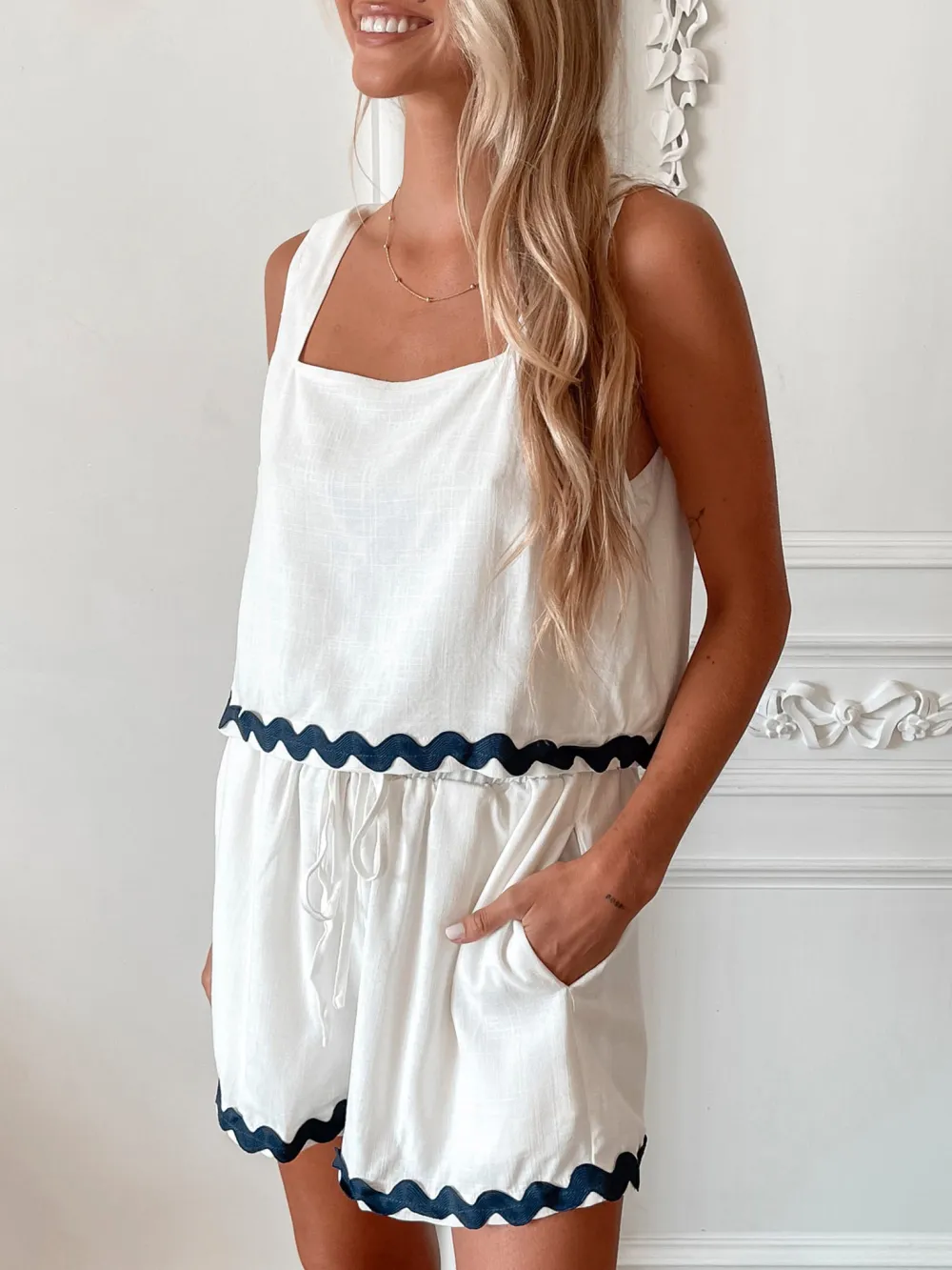 Beige Casual Style Gingham Top