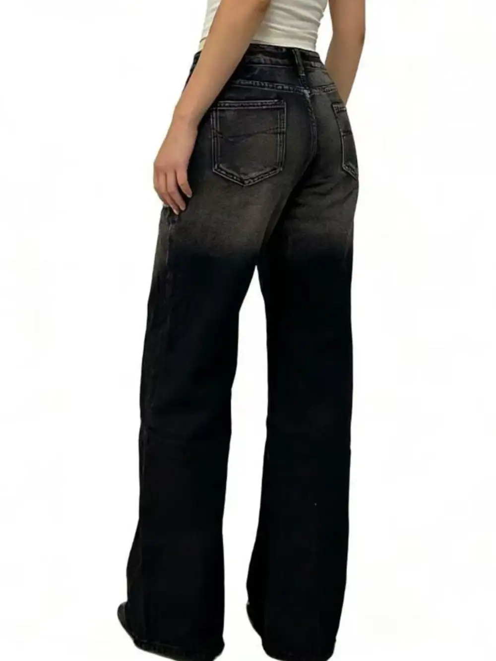 Classic Washed Wide Leg Jeans